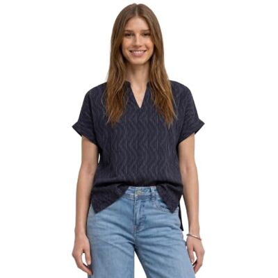 Street One Dames 3231023 dropped shoulder shirt met split hals (1 stuk) Street One Dames 3231023 dropped shoulder shirt met split hals (1 stuk)
