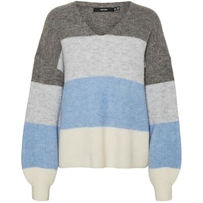 VERO MODA VMDESMA LS V-hals trui GA Boo, Medium Grey Melange/Detail: w. Lgm/Allure/Birch, XS VERO MODA VMDESMA LS V-hals trui GA Boo, Medium Grey Melange/Detail: w. Lgm/Allure/Birch, XS
