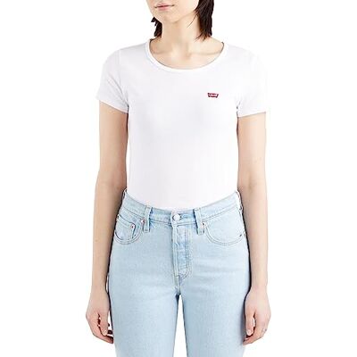 Levi's 2-Pack Tee T-shirt Vrouwen, White + & Annalise Stripe, XXS Levi's 2-Pack Tee T-shirt Vrouwen, White + & Annalise Stripe, XXS