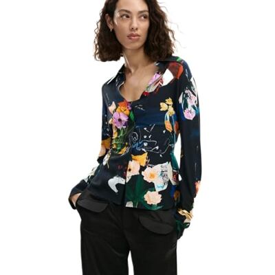 Desigual Shirt met lange mouwen uit de damescollectie, zwart, XS Desigual Shirt met lange mouwen uit de damescollectie, zwart, XS
