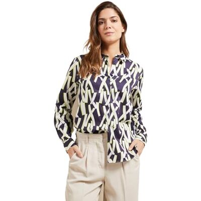 bugatti Vrijetijdsblouse voor dames, 1:1 mouw, Marine-390, 42 bugatti Vrijetijdsblouse voor dames, 1:1 mouw, Marine-390, 42