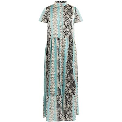IZIA Damesjurk korte mouwen Maxi 19323239-IZ01, Blauw Veelkleurig, M, Jurk met korte mouwen, maxi, M IZIA Damesjurk korte mouwen Maxi 19323239-IZ01, Blauw Veelkleurig, M, Jurk met korte mouwen, maxi, M