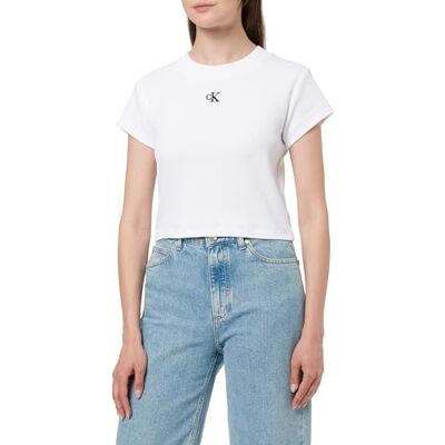 Calvin Jeans T-shirts voor dames, Wit (briljant wit), M Calvin Jeans T-shirts voor dames, Wit (briljant wit), M