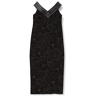 Gina Bacconi Dames Metallic Crêpe Maxi Jurk Cocktail, zwart/goud, 48 NL Gina Bacconi Dames Metallic Crêpe Maxi Jurk Cocktail, zwart/goud, 48 NL