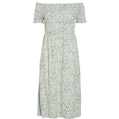 VILA Vilisa Off Shoulder Midi Smock Dress/Dfs, Kentucky Blue., 36 VILA Vilisa Off Shoulder Midi Smock Dress/Dfs, Kentucky Blue., 36