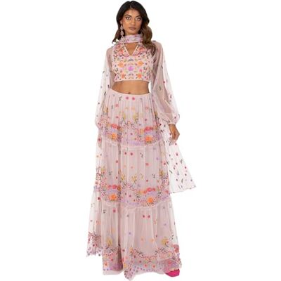 Maya Deluxe Traditionele Indiase jurk voor dames, outfit, Lengha Choli Lehenga Saree rok en top Dupatta Coord set voor bruiloftsgast top rok Coord (pak van 1) Maya Deluxe Traditionele Indiase jurk voor dames, outfit, Lengha Choli Lehenga Saree rok en top Dupatta Coord set voor bruiloftsgast top rok Coord (pak van 1)