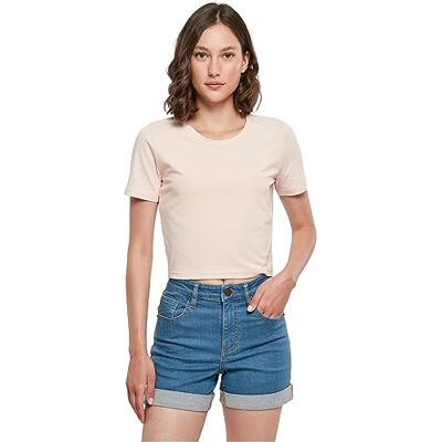 Build Your Brand Dames T-shirt Dames Cropped Tee, kort gesneden T-shirt voor vrouwen, regular fit, maten XS 5XL, roze, L Build Your Brand Dames T-shirt Dames Cropped Tee, kort gesneden T-shirt voor vrouwen, regular fit, maten XS 5XL, roze, L