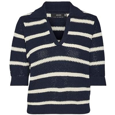 VERO MODA Gebreide damestrui, Navy Blazer/Detail:w. Birch, S VERO MODA Gebreide damestrui, Navy Blazer/Detail:w. Birch, S