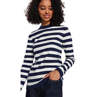 Trendyol Marineblauw Premium Gestreepte Brei - Trui Trendyol Marineblauw Premium Gestreepte Brei - Trui