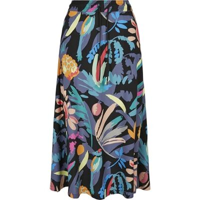 Urban Classics Dames viscose midi-rok, Blackfruity, L Urban Classics Dames viscose midi-rok, Blackfruity, L