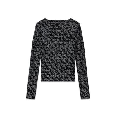 GUESS Women'sLS Boot NK Teodora 4G ALLOVERKNIT TOPSJet Zwart A996size M Lengte N GUESS Women'sLS Boot NK Teodora 4G ALLOVERKNIT TOPSJet Zwart A996size M Lengte N