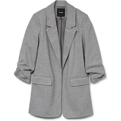 VERO MODA Vmfrydfrida 3/4 Regular Blazer Noos, dark grey melange, 34 VERO MODA Vmfrydfrida 3/4 Regular Blazer Noos, dark grey melange, 34