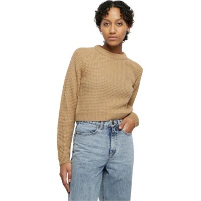Urban Classics Ladies Short Waffle Sweater Sweatshirts zand S 100% polyacryl Basics Urban Classics Ladies Short Waffle Sweater Sweatshirts zand S 100% polyacryl Basics