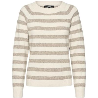 VERO MODA Vmdoffy Ls O-hals Blouse Ga Noos dames Trui,Birch/Stripes:w. Sepia Tint,XXL VERO MODA Vmdoffy Ls O-hals Blouse Ga Noos dames Trui,Birch/Stripes:w. Sepia Tint,XXL