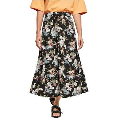 Urban Classics Damesrok Viscose Midi Skirt, lange rok van viscose voor vrouwen, verkrijgbaar in vele kleuren, maten XS 5XL, Black Tropical, L Urban Classics Damesrok Viscose Midi Skirt, lange rok van viscose voor vrouwen, verkrijgbaar in vele kleuren, maten XS 5XL, Black Tropical, L