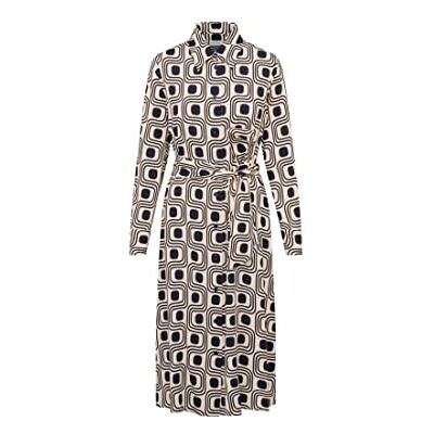 Seidensticker Ecru Regular Fit Jurk - Jurk Seidensticker Ecru Regular Fit Jurk - Jurk
