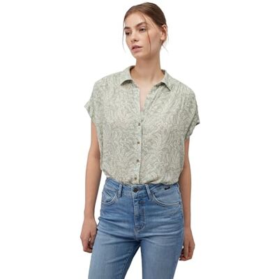 Mavi Dames Shirt Blouse, Lily Pad Leaf Print, XL, Lily Pad Leaf Print, XL Mavi Dames Shirt Blouse, Lily Pad Leaf Print, XL, Lily Pad Leaf Print, XL
