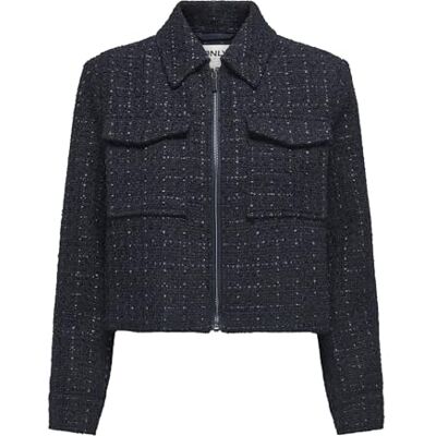ONLY ONLSHONA L/S Boucle Shirt TLR, navy blazer, S ONLY ONLSHONA L/S Boucle Shirt TLR, navy blazer, S