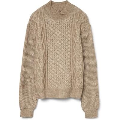 VERO MODA VMUNIVERSE LS Highneck Pullover GA BF, Silver Mink/Detail: w. Melange, S VERO MODA VMUNIVERSE LS Highneck Pullover GA BF, Silver Mink/Detail: w. Melange, S