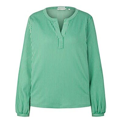 TOM TAILOR Dames T-shirt met lange mouwen 1035374, 31261 Green White Thin Stripe, M TOM TAILOR Dames T-shirt met lange mouwen 1035374, 31261 Green White Thin Stripe, M