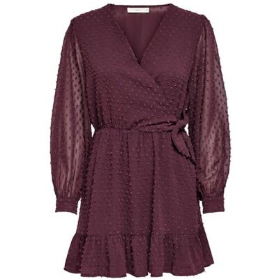 ONLY Onltiva L/S Dobby Fake Wrap Dress Wvn dames Mini-jurk ONLY Onltiva L/S Dobby Fake Wrap Dress Wvn dames Mini-jurk