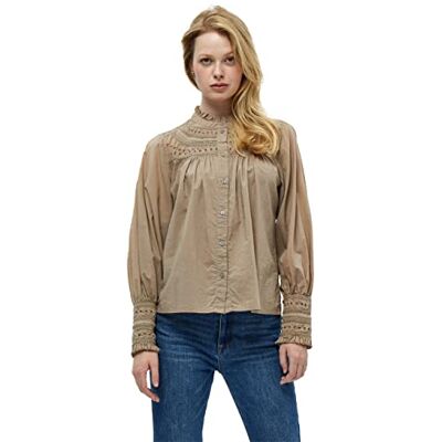 Peppercorn Dames Garleen Shirt, Winter TWIG Zand, XS Peppercorn Dames Garleen Shirt, Winter TWIG Zand, XS
