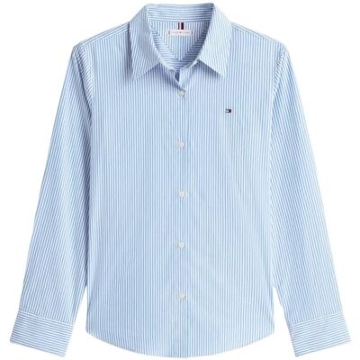 Tommy Hilfiger Dames ESS POPLIN regelmatig shirt WW0WW47169 L/S shirt, blauw (klassiek Ithaca STP Mesmerizing Blue), 42, Blauw (Classic Ithaca Stp Mesmerizing Blue), 68 Tommy Hilfiger Dames ESS POPLIN regelmatig shirt WW0WW47169 L/S shirt, blauw (klassiek Ithaca STP Mesmerizing Blue), 42, Blauw (Classic Ithaca Stp Mesmerizing Blue), 68