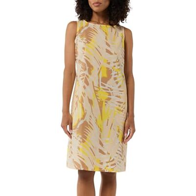 Comma Katoenen jurk met patroon, relaxed fit, geel, 38 Comma Katoenen jurk met patroon, relaxed fit, geel, 38