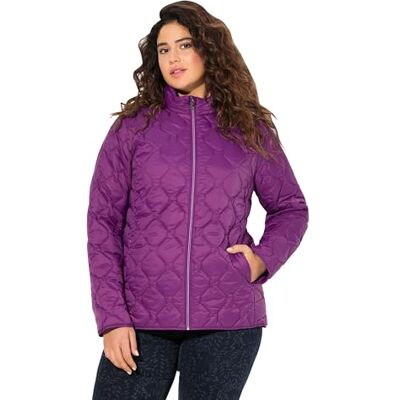 Ulla Popken Hyprar voor dames, licht gewatteerd, waterafstotend, gerecyclede jas, donkerviolet, 46-48 Ulla Popken Hyprar voor dames, licht gewatteerd, waterafstotend, gerecyclede jas, donkerviolet, 46-48