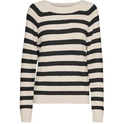 VERO MODA VMDOFFY LS O-hals blouse GA NOOS, berk/strepen: zwart, L VERO MODA VMDOFFY LS O-hals blouse GA NOOS, berk/strepen: zwart, L