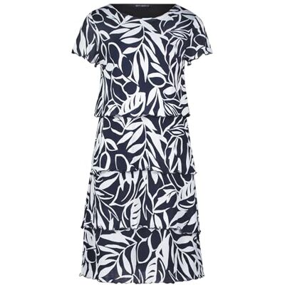Betty Barclay Damesjurk met boothals, donkerblauw/wit, 42 Betty Barclay Damesjurk met boothals, donkerblauw/wit, 42