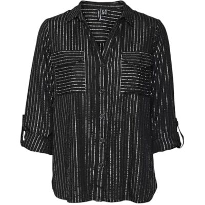 VERO MODA VMBUMPY LS Shirt Lurex WVN GA NOOS, Sneeuwwit/Stripes: goud Lurex, L VERO MODA VMBUMPY LS Shirt Lurex WVN GA NOOS, Sneeuwwit/Stripes: goud Lurex, L