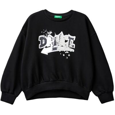 Benetton M Zwart Kindersweatshirt - Trui Benetton M Zwart Kindersweatshirt - Trui