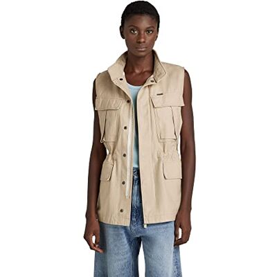 G-STAR RAW Mouwloos overhemd voor dames, beige/kaki (Westpoint kaki C960-c531), XL G-STAR RAW Mouwloos overhemd voor dames, beige/kaki (Westpoint kaki C960-c531), XL