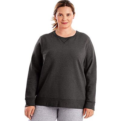 Just My Size Fleece V-Notch JMS fleece sweatshirt met V-hals voor dames, leisteen/gemêleerd, XL Just My Size Fleece V-Notch JMS fleece sweatshirt met V-hals voor dames, leisteen/gemêleerd, XL