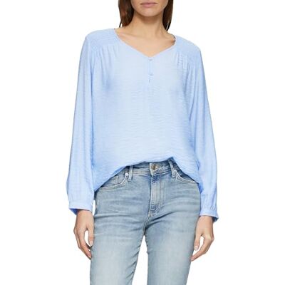 s.Oliver Strukturierte Bluse Aus Viskosemix Mit Smok-details dames Blouse met lange mouwen s.Oliver Strukturierte Bluse Aus Viskosemix Mit Smok-details dames Blouse met lange mouwen