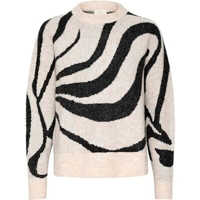 KAFFE Damestrui, Grafische Print, Lang, Batwing-mouwen, Ontspannen, Ronde Hals dames trui KAFFE Damestrui, Grafische Print, Lang, Batwing-mouwen, Ontspannen, Ronde Hals dames trui