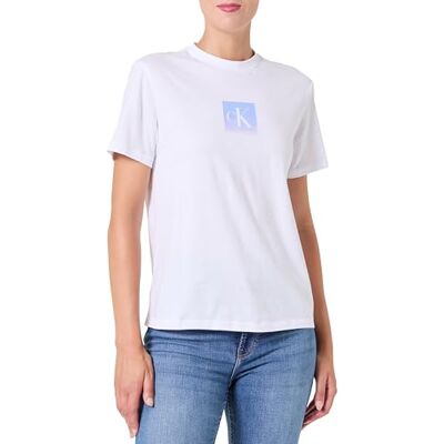 Calvin Jeans Grafische T-shirts voor dames, Wit (briljant wit), XS Calvin Jeans Grafische T-shirts voor dames, Wit (briljant wit), XS