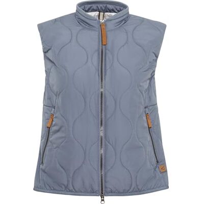 camel active Korte gewatteerde bodywarmer voor dames van gerecycled polyester, blauw, 40 camel active Korte gewatteerde bodywarmer voor dames van gerecycled polyester, blauw, 40
