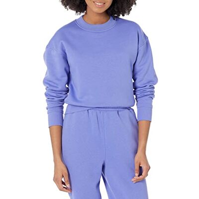 Amazon Essentials Dames bijgesneden drop-shoulder sweatshirt (verkrijgbaar in grote maten), paarsblauw, XXL Amazon Essentials Dames bijgesneden drop-shoulder sweatshirt (verkrijgbaar in grote maten), paarsblauw, XXL