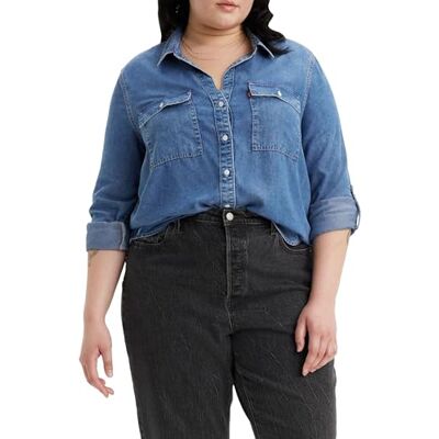 Levi's Pl Doreen Utility Woven Shirts voor dames, In patches 2, XL Levi's Pl Doreen Utility Woven Shirts voor dames, In patches 2, XL