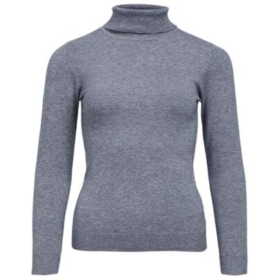 Object Dames Objthess L/S Rollneck Knit Pullover Noos Gebreide Trui, Medium grijs (grey melange), XS Object Dames Objthess L/S Rollneck Knit Pullover Noos Gebreide Trui, Medium grijs (grey melange), XS