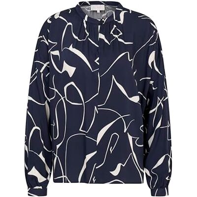 bugatti Vrijetijdsblouse voor dames, 1:1 mouw, Marine-390, 38 bugatti Vrijetijdsblouse voor dames, 1:1 mouw, Marine-390, 38