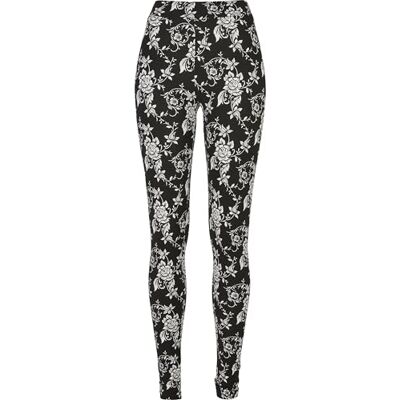 Urban Classics Ladies Soft AOP Leggings, dameslegging, verkrijgbaar in veel verschillende kleuren, maten XS 5XL, Blackroze., XS Urban Classics Ladies Soft AOP Leggings, dameslegging, verkrijgbaar in veel verschillende kleuren, maten XS 5XL, Blackroze., XS