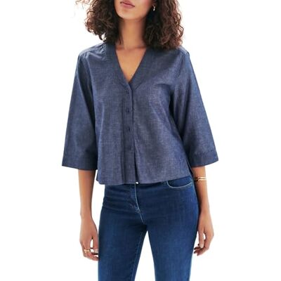 Caroll Blouse met V-hals, Sky-kapitein, 38 Caroll Blouse met V-hals, Sky-kapitein, 38
