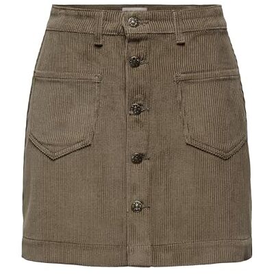 ONLY Mini Cord Rok Korte High Waist Rok met Knoopsluiting en Voorzakken ONLAMAZING ONLY Mini Cord Rok Korte High Waist Rok met Knoopsluiting en Voorzakken ONLAMAZING