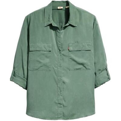 Levi's Pl Doreen Utility Woven Shirts voor dames, Dark Forest, 3XL Levi's Pl Doreen Utility Woven Shirts voor dames, Dark Forest, 3XL