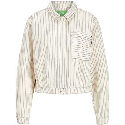 JJXX Jack & Jones JXMADDY RLX Overhemd PNT, Blanc De Blanc/Stripes: zwarte pinstreep, M JJXX Jack & Jones JXMADDY RLX Overhemd PNT, Blanc De Blanc/Stripes: zwarte pinstreep, M