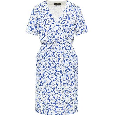 faina Damesjurk met bloemenpatroon 19222813-FA01, BLAUW Wit, XS, Jurk met bloemenpatroon, XS faina Damesjurk met bloemenpatroon 19222813-FA01, BLAUW Wit, XS, Jurk met bloemenpatroon, XS