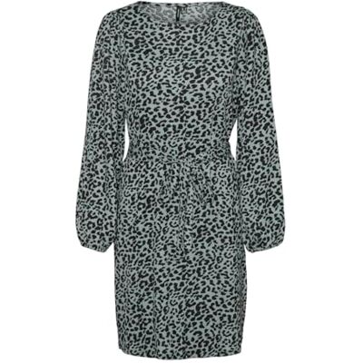 VERO MODA Dames Vmmerve Ls Short Dress JRS Boo Jurk, Chinois Green/Aop: leo, L VERO MODA Dames Vmmerve Ls Short Dress JRS Boo Jurk, Chinois Green/Aop: leo, L
